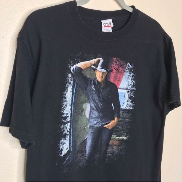 Anvil Trace Adkins American Man 2008 Concert Tour Black T Shirt Size Medium - Picture 2 of 12